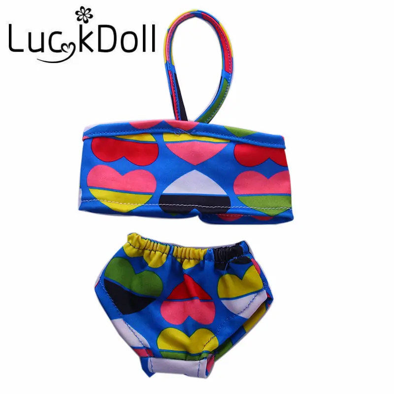 Кроп топы LUCKDOLL с принтом нижнее белье для куклы 43 см или 18 дюймов купальник
