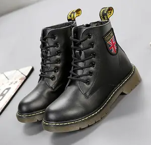 Зимние и осенние детские ботинки Martin из натуральной кожи с топом из бычьей кожи для девочек и мальчиков модные детские зимние ботинки с 6 отверстиями