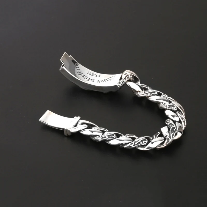 Новый 925 стерлингового серебра браслет для мужчин ювелирные изделия 16 мм широкий