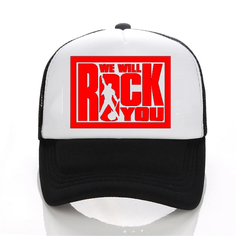 

We Will Rock You Women Baseball cap Music Rock Fans Cool Summer Baseball Net Trucker Caps Hat band cap