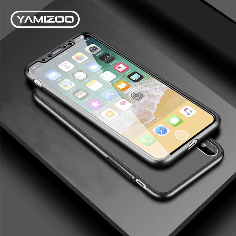 YAMIZOO чехол для iPhone 6 6s 7 8 x Plus 360 полный корпус Защитные чехлы телефонов силиконовый