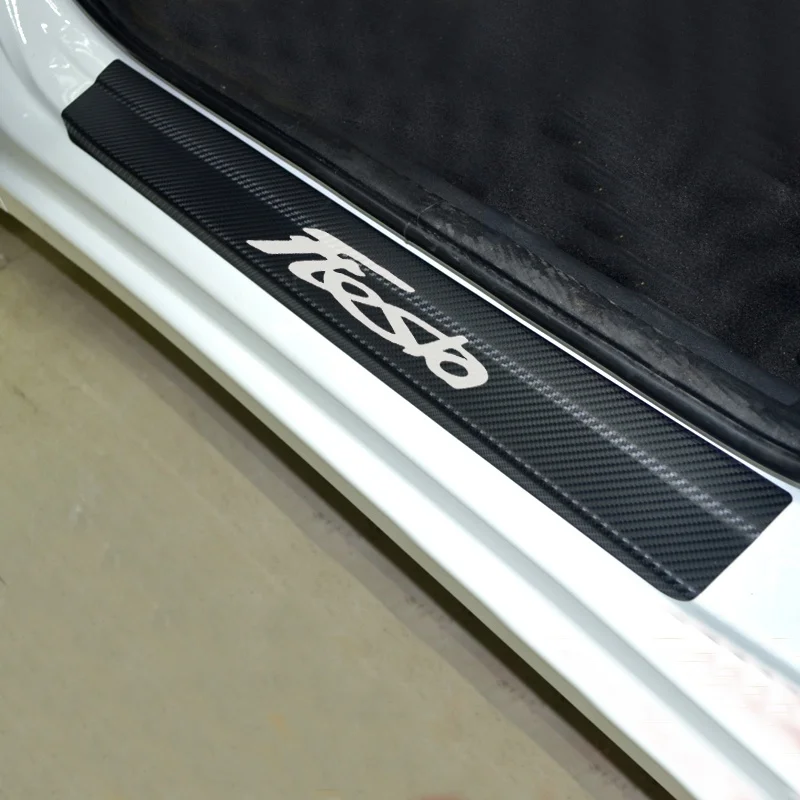 

Door Sill Plate car accessories Door Sill Decoration Scuff Plate Carbon Fibre Vinyl Sticker For Ford Fiesta