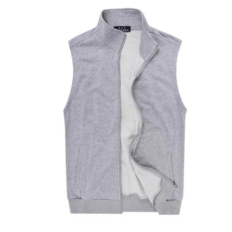 Мужской жилет из хлопка для отдыха безрукавка большого размера|Мужские жилеты и