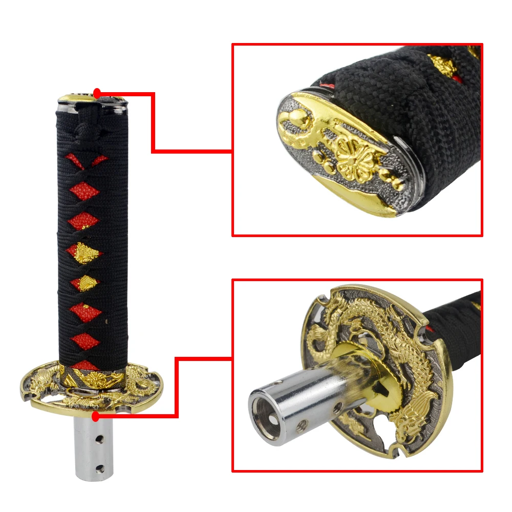 PQY-Универсальный JDM короткий самурайский золотой дракон меч ручка переключения