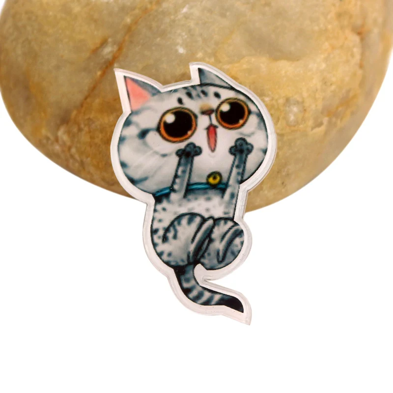 14 Милый маленький кот животное мультфильм бейдж; брошь на булавке Значки рюкзак «сделай сам» Значки на одежду акриловые значки аксессуары - Цвет: 14