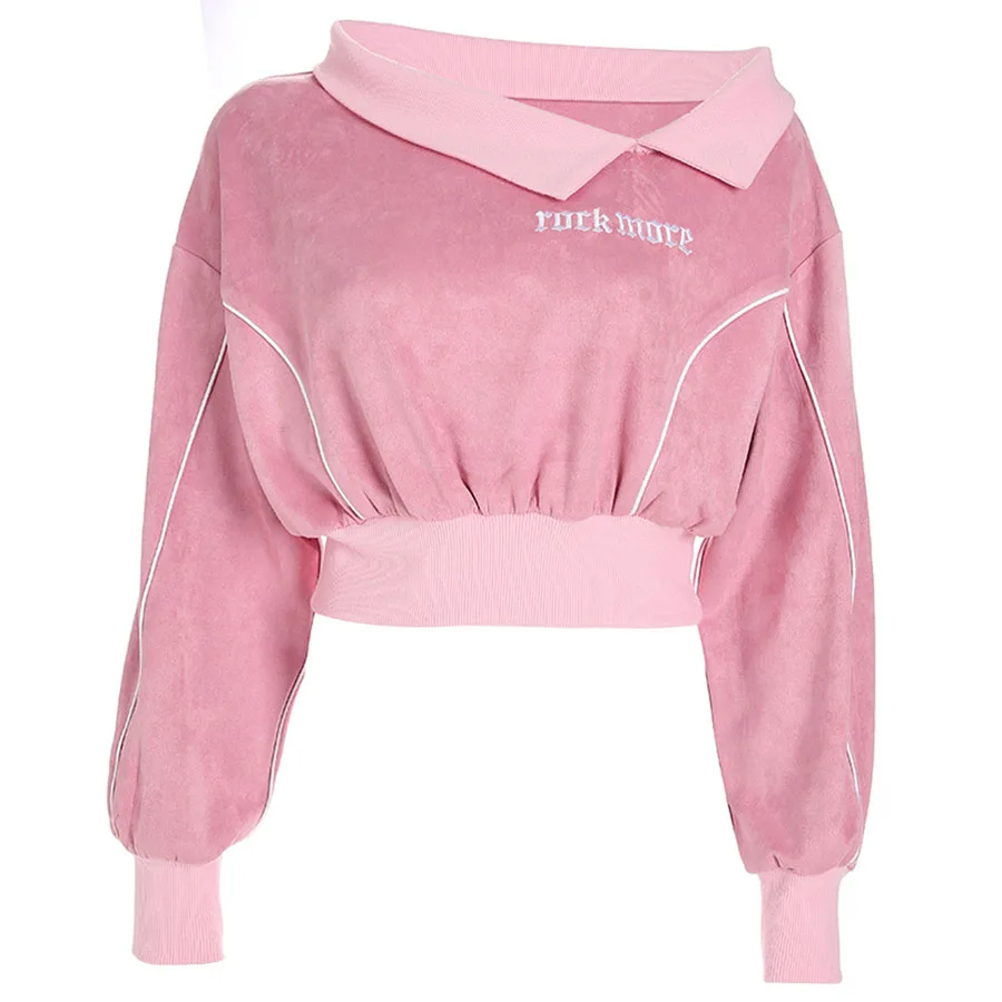 Розовый бархат с открытыми плечами Сейлор Мун Ropa Juvenil Mujer Пастельная одежда Harajuku