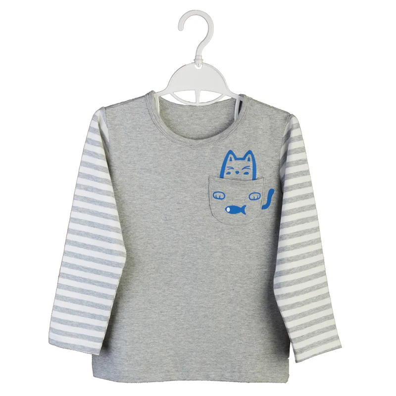 Новый Стиль Дети пижамы костюмы для детей симпатичные pattern полосой белье СЕРЫЙ