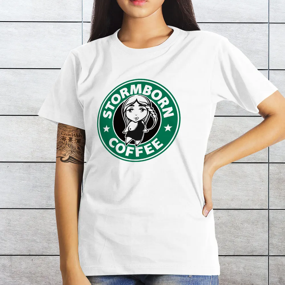 Футболка с героями мультфильма Игра престолов и надписью Stormborn coffee крутая модная