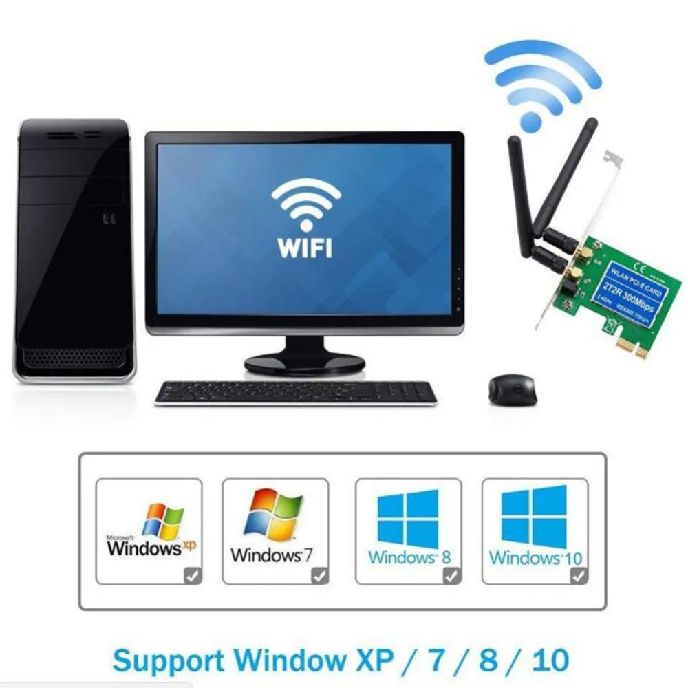ECos PCIe Экспресс Настольный встроенный беспроводной сетевой карты 300 Мбит/с Wifi