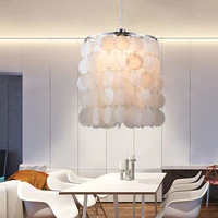 diy modern white natural seashell pendant lamps e14 led shell lighting for dining room living room kitchen bedroom home fixture