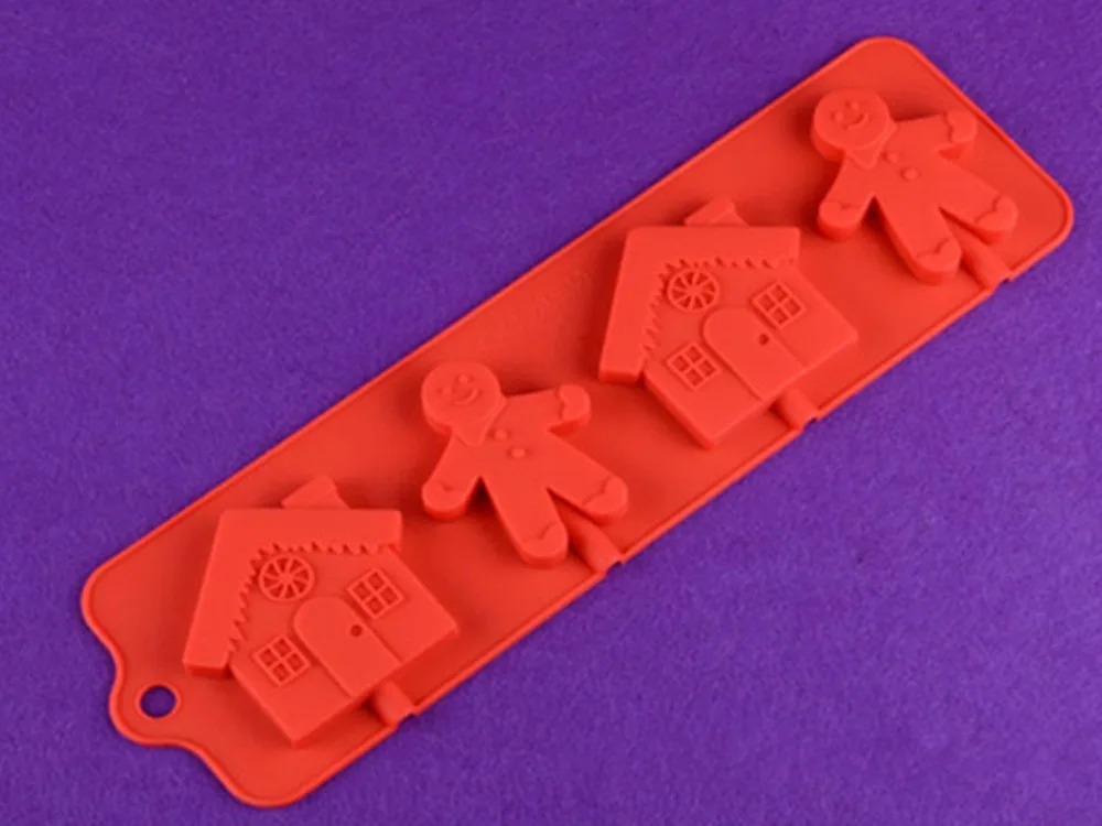 Пряничным человечком дом силиконовые шоколадный торт Мыло пудинг желе конфеты