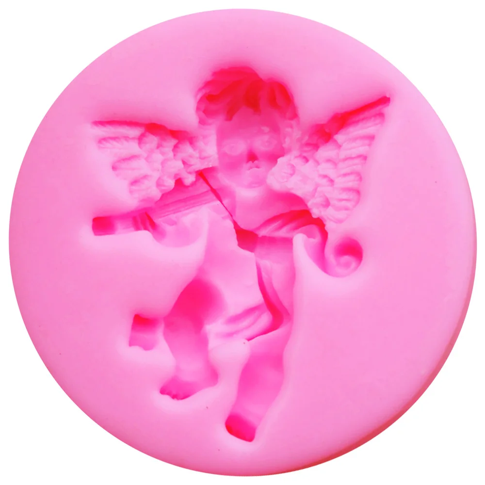 M422 Детский ангел играет в УФ-смола силиконовая форма помадка шоколадные конфеты