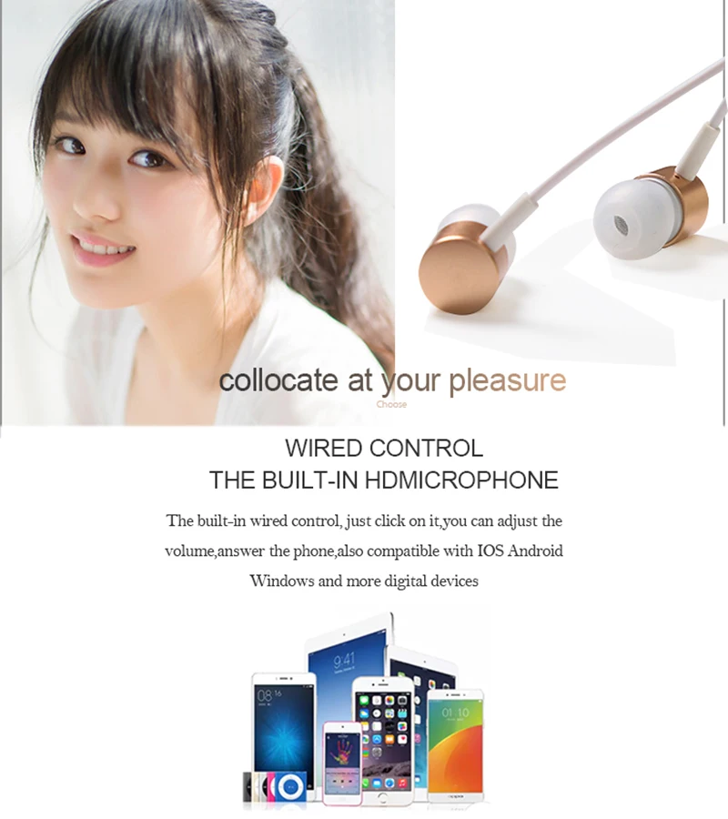 Caldecott KDK206 Hifi 3.5mm In-ear Metal Noise Cancelling Microphone Earphone for smartphone Mobile Phone fone de ouvido | Электроника