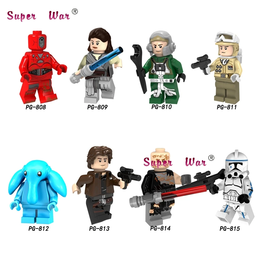 PG8145 1 комплект серии 3 Leia Skywalker Yoda C3PO R2D2 Дарт Вейдер строительные блоки игрушки для детей - Цвет: PG8145