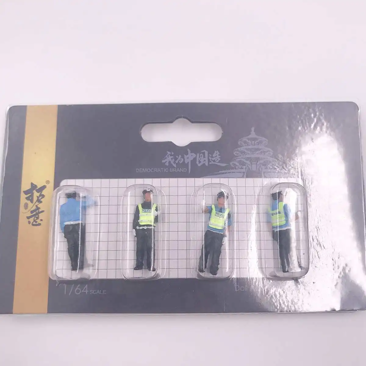 Policemen 4 шт./компл. 1: 64 медаль для гонок мини полицейских с рисунком «пожарный Спасательная команда фигурка собаки модель подарочный набор для детей игрушки группа - Цвет: Policemen