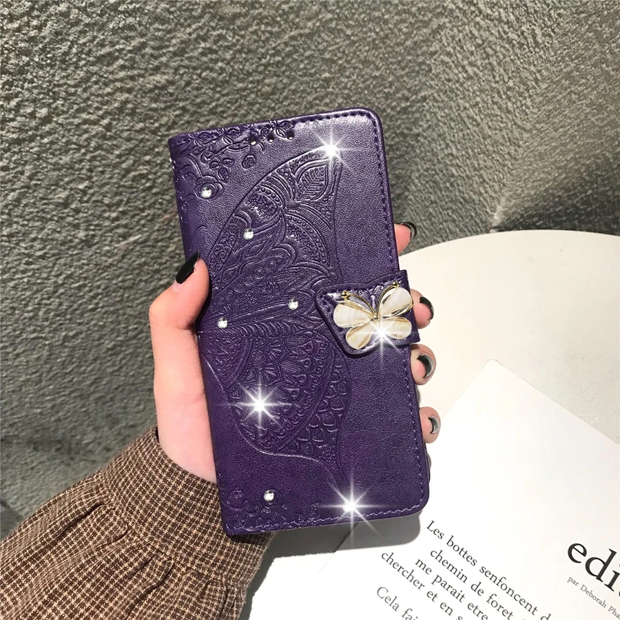 M Флип-чехол для телефона на huawei y9 prime y6 y7 pro y5 y 5 6 7 9 y92019 3d Бабочка Блестящий pu кожаный чехол fundas coque etui - Цвет: M