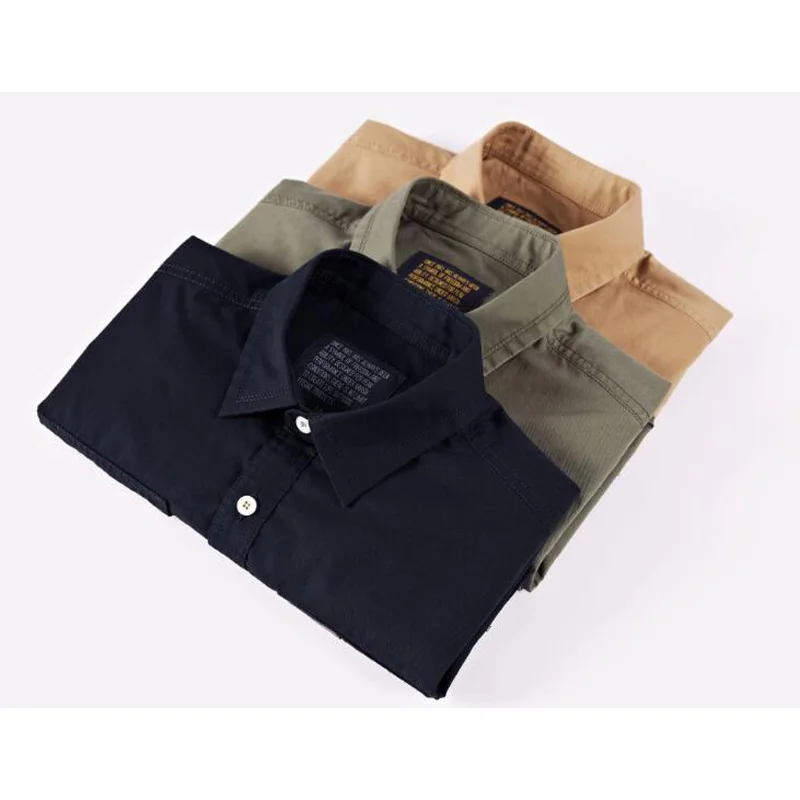 Мужская рубашка в стиле милитари с короткими рукавами из 100% хлопка нагрудный