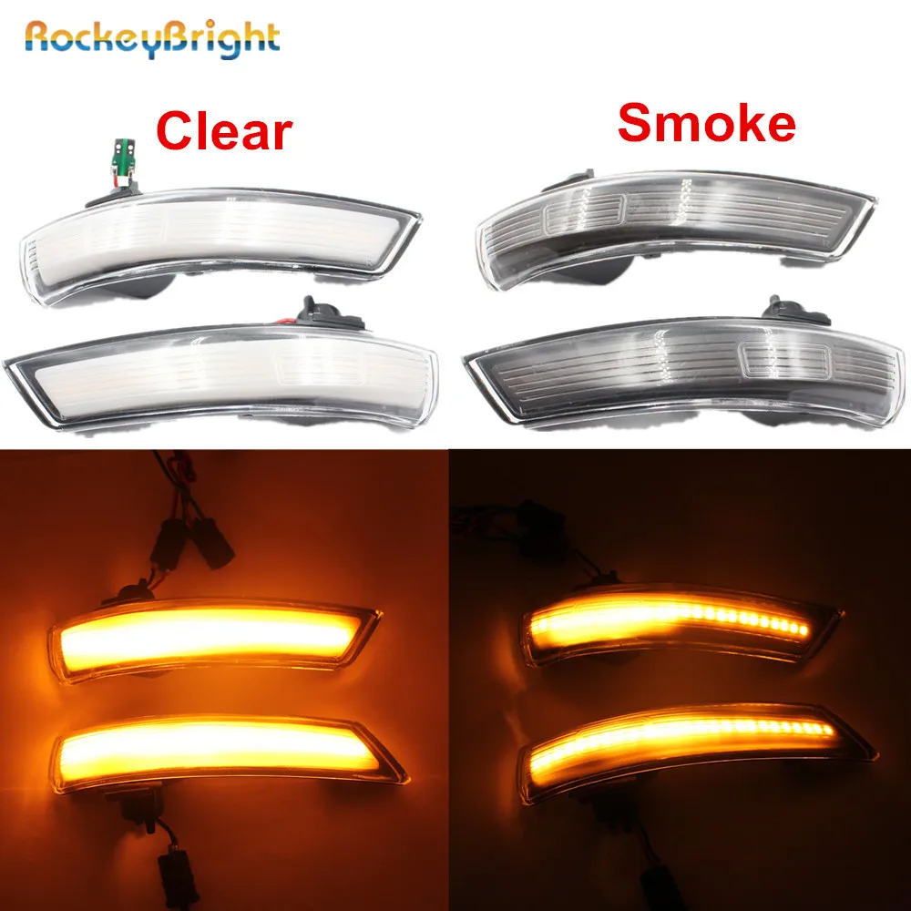 Rockeybright 2 шт. светодиодный светильник с боковым зеркалом заднего вида для Ford Focus 3 MK3 2012-, светильник с сигналом поворота, светильник с зеркалом заднего вида s