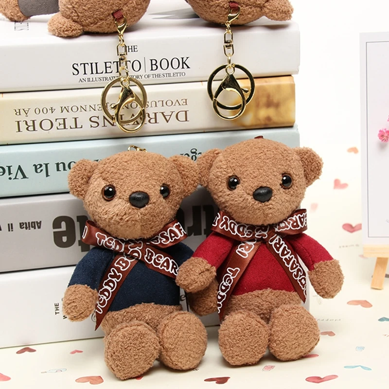 Teddy Bear модные плюшевые куклы брелок для ключей кольцо женщина цепочек из