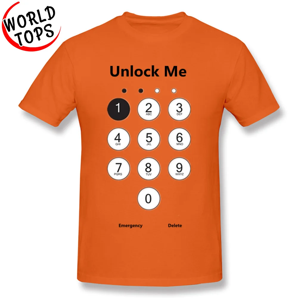 Высокое качество пользовательские футболки Unlock Me оранжевый принт цветные 100%