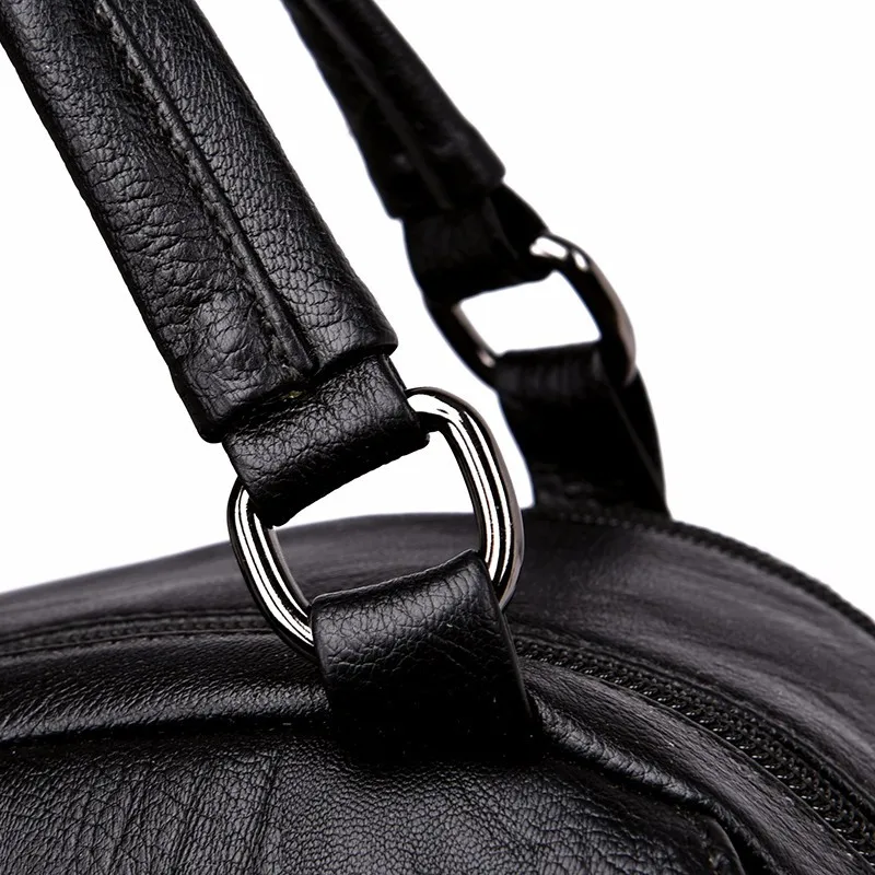 

Small Multifunction Backpack For Girls 2019 Sac A Dos Femme Women Leather Backpacks High Quality Solid Vintage Bagpack Ladies