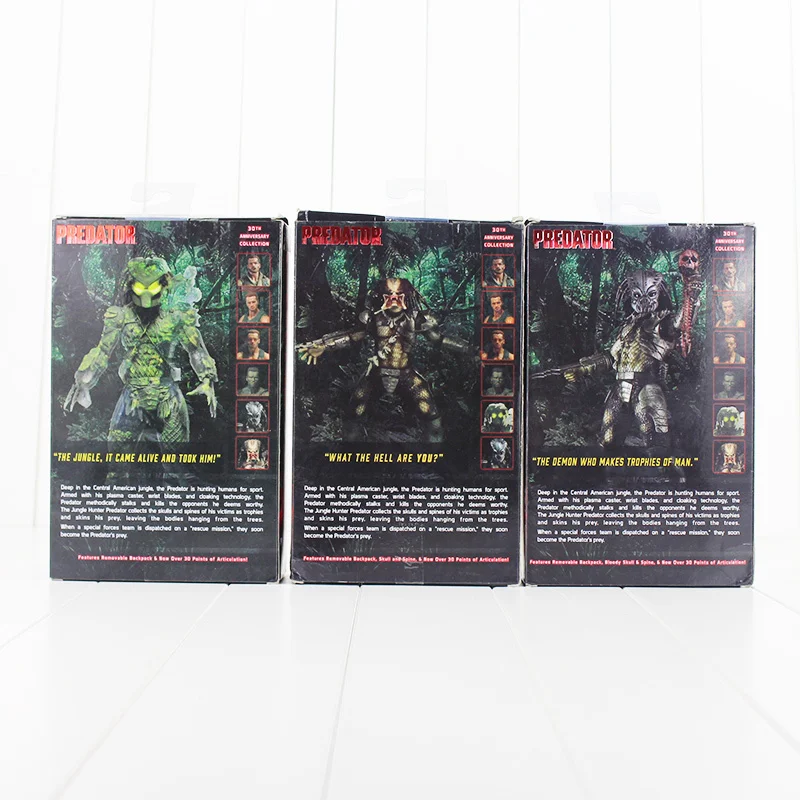 3 pz/lotto 20 см NECA Predator Рисунок Модель игрушки чужой ПВХ Modello джунгли DEMONE Охотник