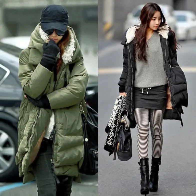 Oversized Lapel Hooded Multi-pockets Thicken Long Military Down Wadded Jacket Coat SXPM #65473 | Женская одежда
