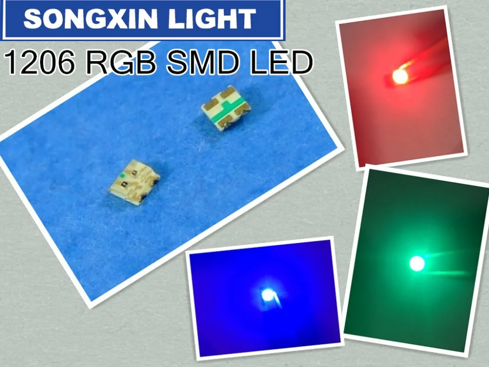 1206 Общий Анод RGB 1000 шт SMD светодиодный шарик 3227 трехцветный красный зеленый синий