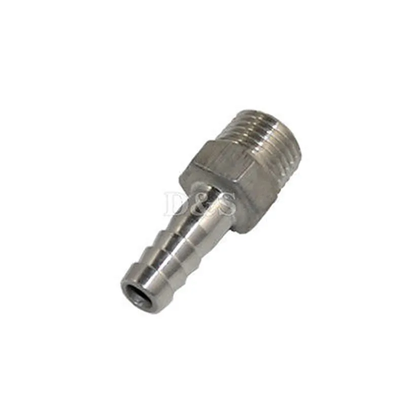

MEGAIRON BSPT 1/2" DN15 Male Pipe Fittings x 10mm Barb Hose Tail Connector Stainless Steel SS304 Thread Hosetail