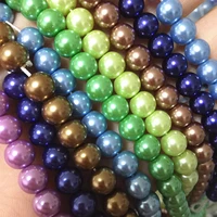17 colors charms simulated pearl shell round loose beads 4mm 6mm 8mm 10mm 12mm 14mm fashion women jewelry findings 15inch b1604