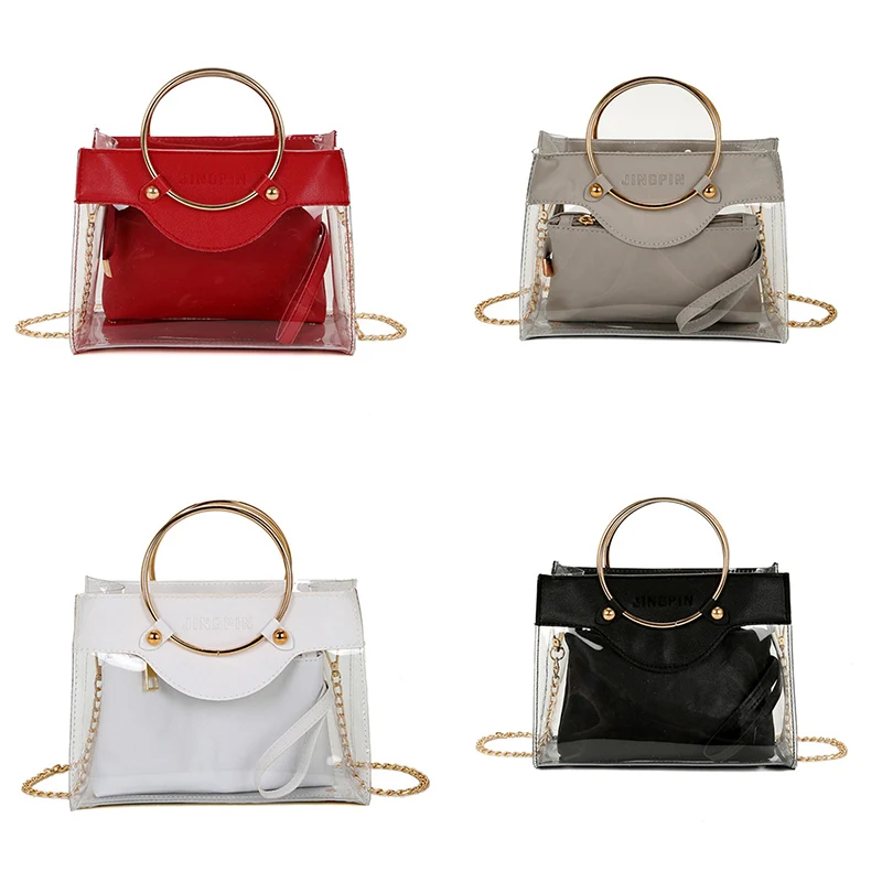 2019 Новая модная женская сумка через плечо с прозрачной застежкой молнией и