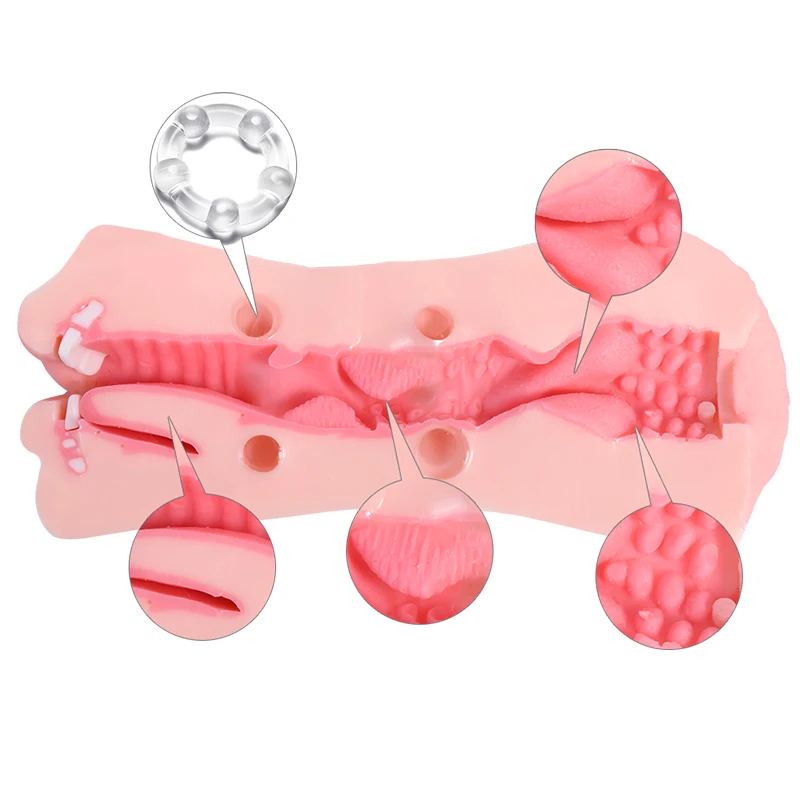 Zemalia Debby Реалистичный оральный стимулятор с языком и зубами Искусственная вагина мужской мастурбатор.