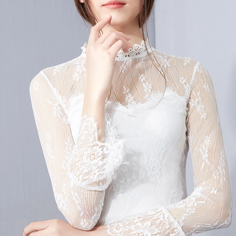 Кружевная рубашка женская с длинным рукавом AL27358|shirt women casual|shirt womenshirt shirt |
