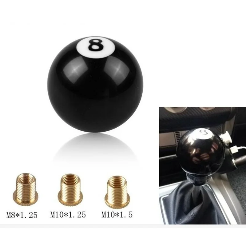 

Pool Billiards Ball Custom Gear Shifter Shift Knob Black 8 Ball
