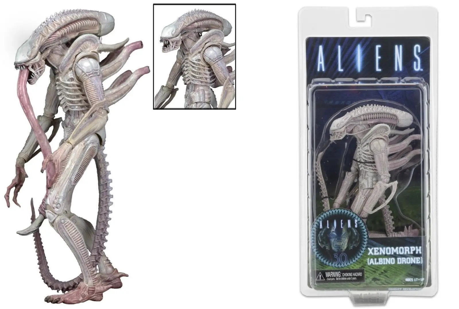 NECA 18 см ALIENS Series 9 Xenomorph Albino Drone белая концепция ПВХ фигурка Коллекционная модель