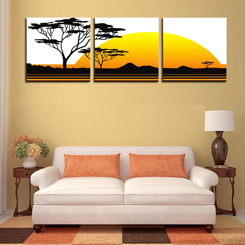 Картина без рамы 3 панели абстрактная масляная настенная художественная