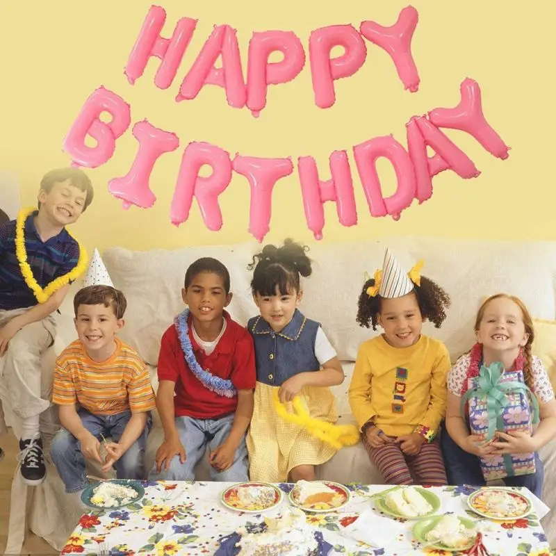 16 дюймов Детские буквы баллоны с днем рождения алюминиевый воздушный шар из