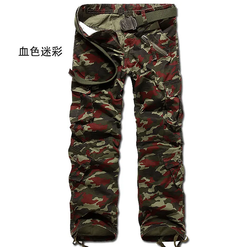 Хлопковые брюки карго свободные армейские камуфляжные мужские военные