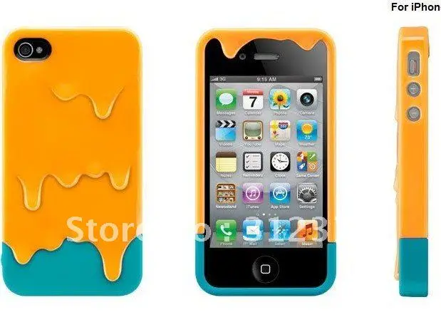 new arrival Ice Cream plastic Case for iPhone 4 4G 4S colorful Melt brand hard cover iphone 4s |
