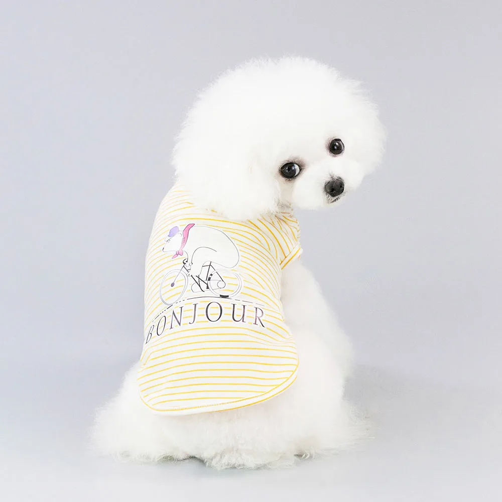 Pet Clothes Color 7 Одежда для домашних собак для маленьких собак Одежда для домашних животных Костюм для собак полосатый жилет Чихуахуа Одежда для собак Рубашка Мопс одежда для домашних питомцев щенков - Цвет: Pet Clothes Color 7