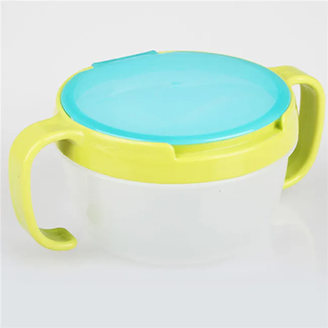 Anti Spills Snack Catcher Container PP Dispenser Storage Boxes with Lid Baby Kid 360 Rotate Spill-Proof Bowl Dishes |