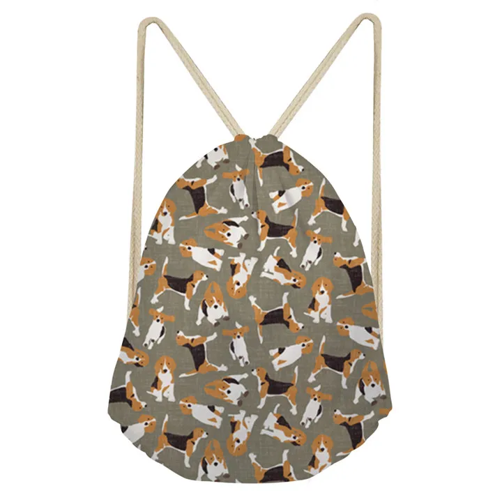 FORUDESIGNS/сумка на шнурке спортивные сумки Beagles Pet Dog напечатанный тренировочный спортивный мешок спортивные сумки для тренажерного зала женские для фитнеса рюкзак - Цвет: ZJZ039Z3
