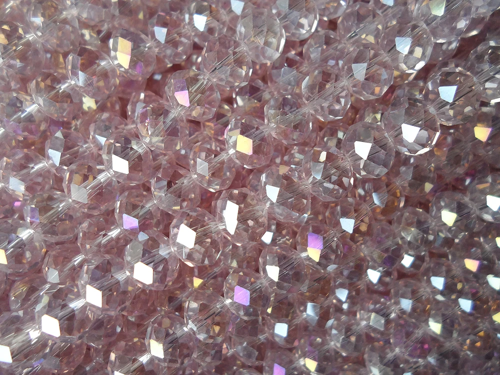 Сексуальные нежные 10 мм розовые Кристальные плоские бусины с покрытием AB цвета