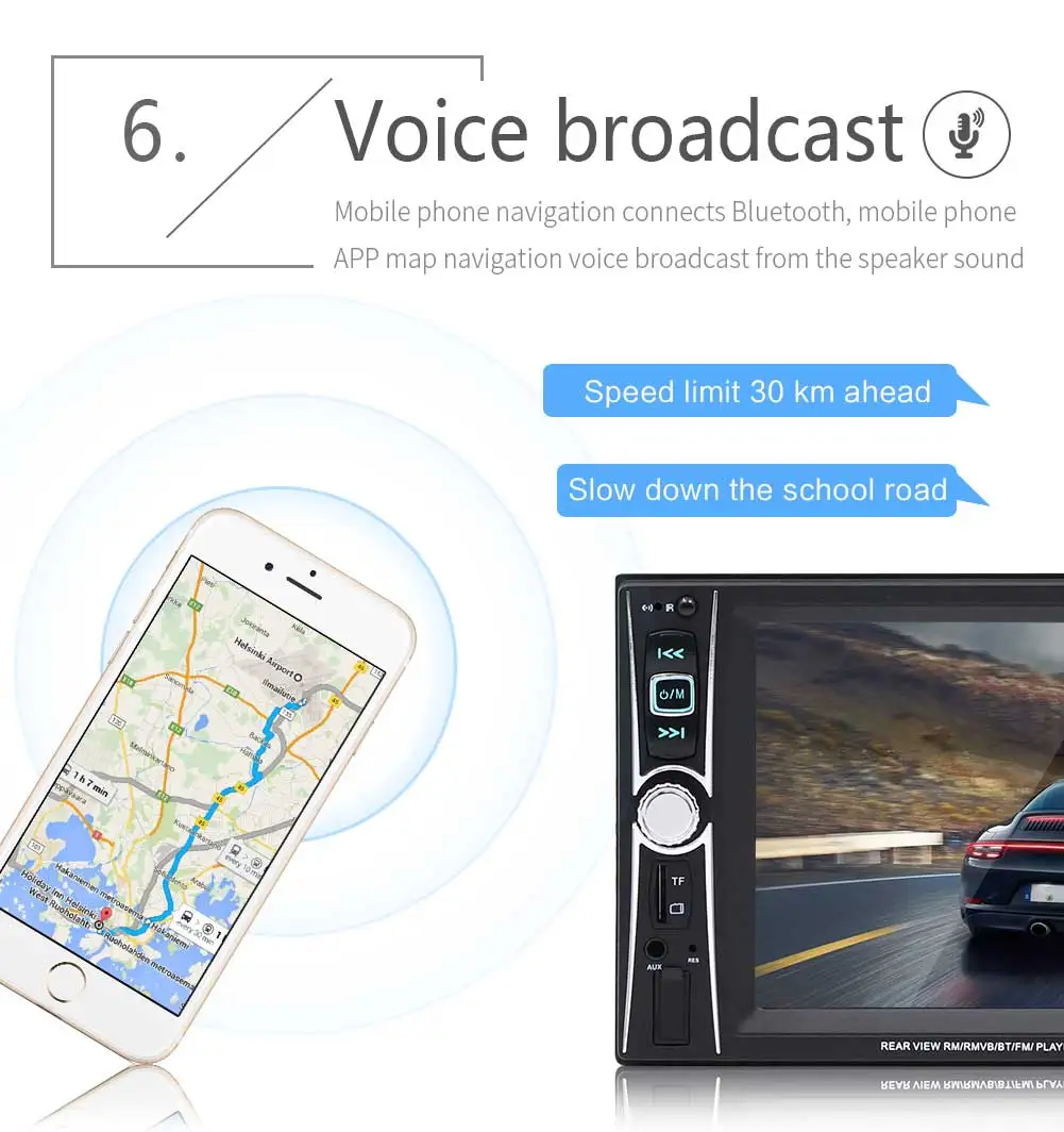 SWM радио автомобиля стерео 6," авторадио радио Bluetooth Зеркало Ссылка Estereo де Авто Con Pantalla Реверсивный Изображение радио Coche USB FM