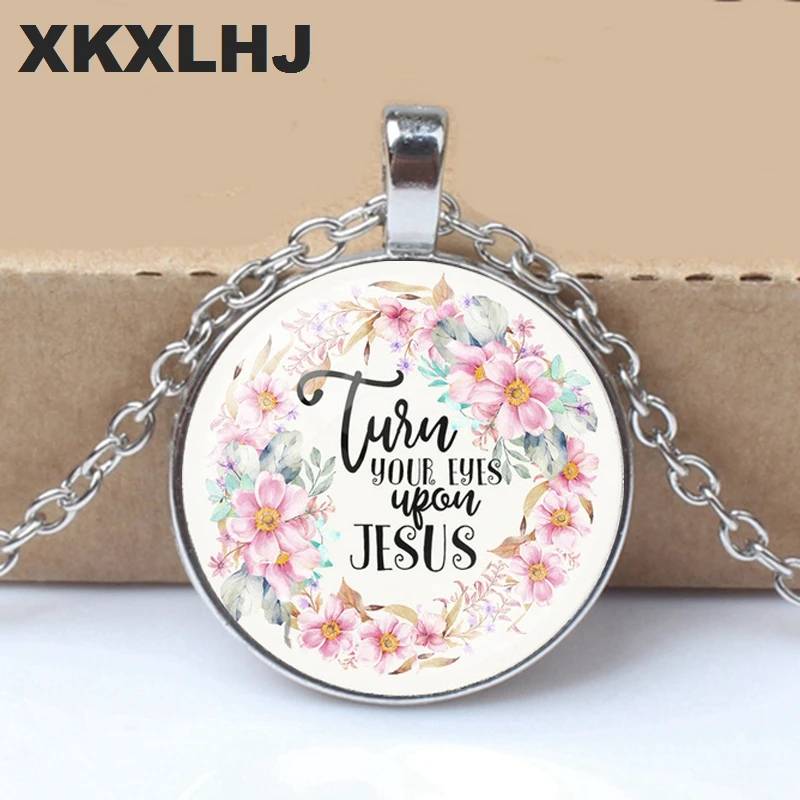XKXLHJ New Bible Verses Necklace Glass Dome Pendant Necklaces Scripture Quote Jewelry Christian Faith Inspirational Gifts |