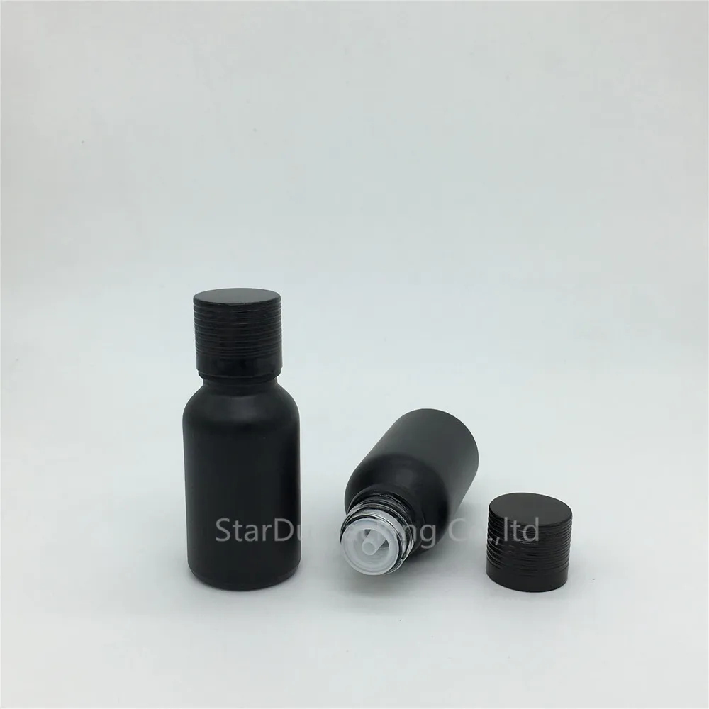 240pcs 15ML Black Frosted Glass Bottle 15ml Vials Essential Oil Aluminum Screw Cover Perfume | Красота и здоровье