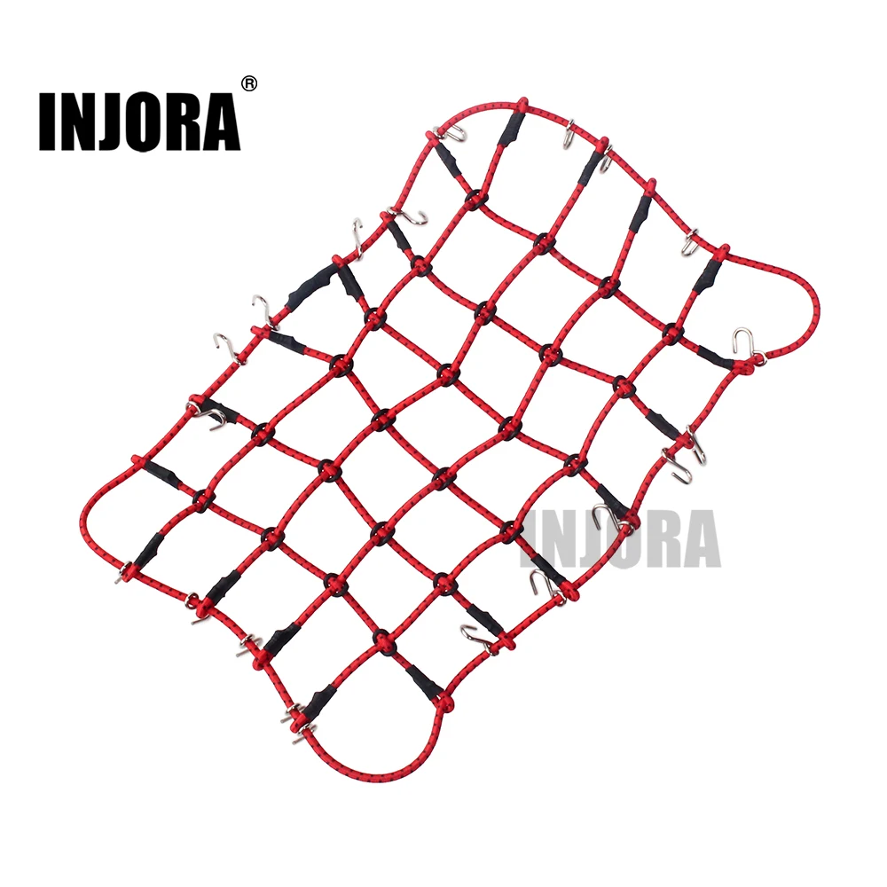 INJORA 1PCS Black Red Elastic Luggage Net for 1:10 RC Rock Crawler Traxxas TRX-4 D90 AXIAL SCX10 Car Accessories | Игрушки и хобби