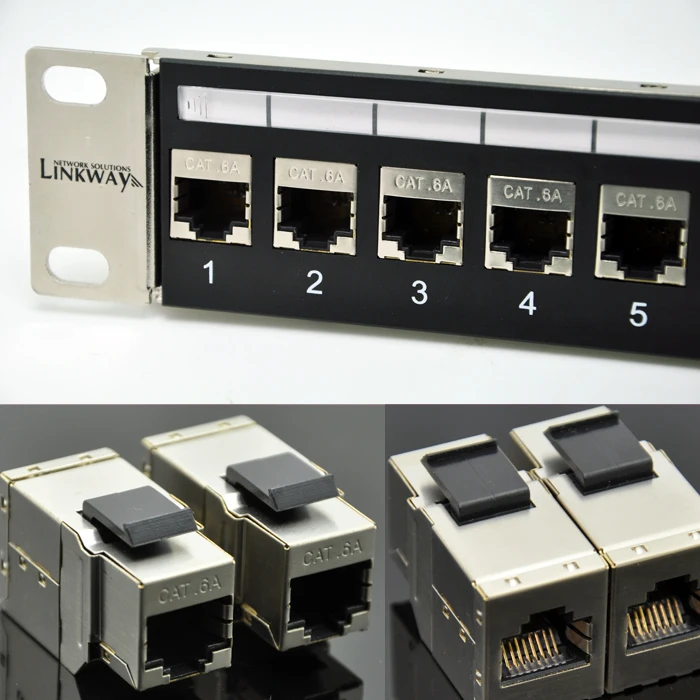 24 портовая коммутационная панель CAT6A полностью защищенная включая 24x C6A женский