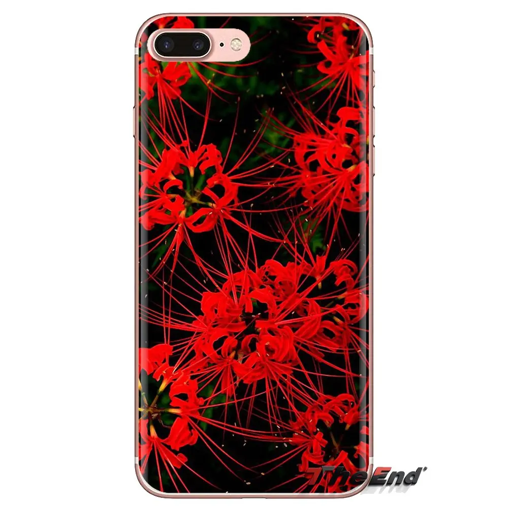 For Xiaomi Redmi 4A S2 Note 3 3S 4 4X 5 Plus 6 7 6A Pro Pocophone F1 Red Spider Lily Cluster amaryllis TPU Transparent Cover Bag |