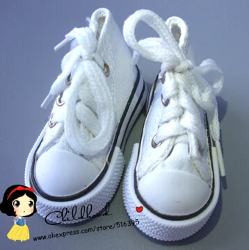 White A 7,5 см кукольная обувь Джинсовая парусиновая мини-игрушка обувь 1/4 BJD для русского украшения кукла ручной работы Sneackers обувь для кукла Шэрон - Цвет: White A